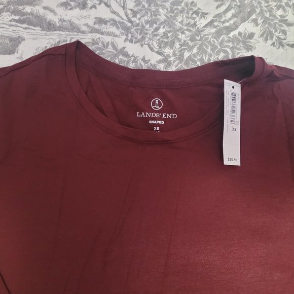 Lands' End Tops Lands End Long Sleeve Layering Crew Neck Merlot